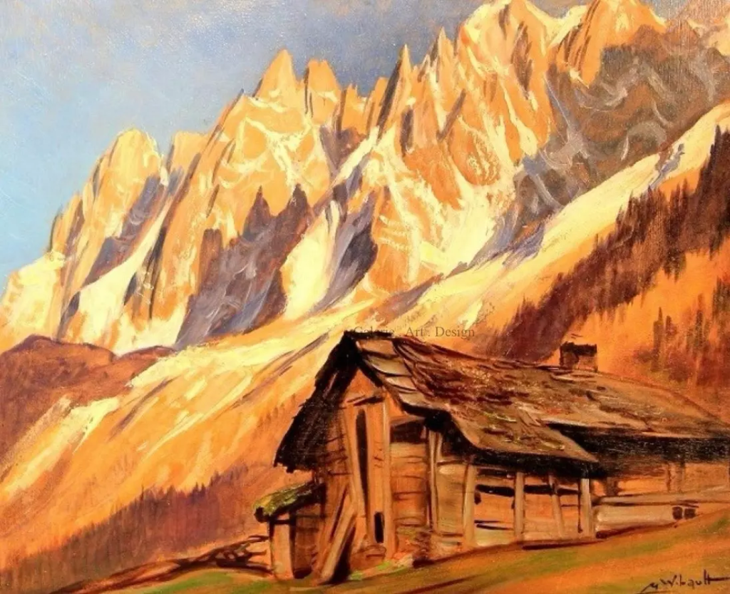 Image Vieilles fermes à Charousse et Aiguilles de Chamonix