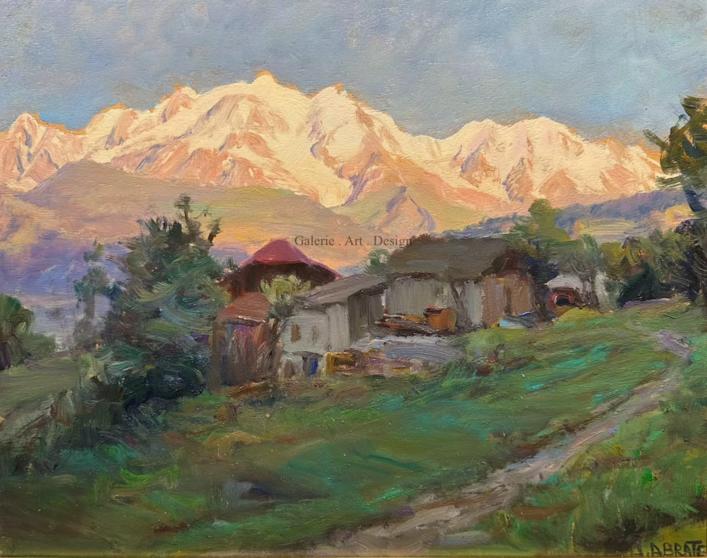 Image Ancienne ferme devant Le Mont Blanc