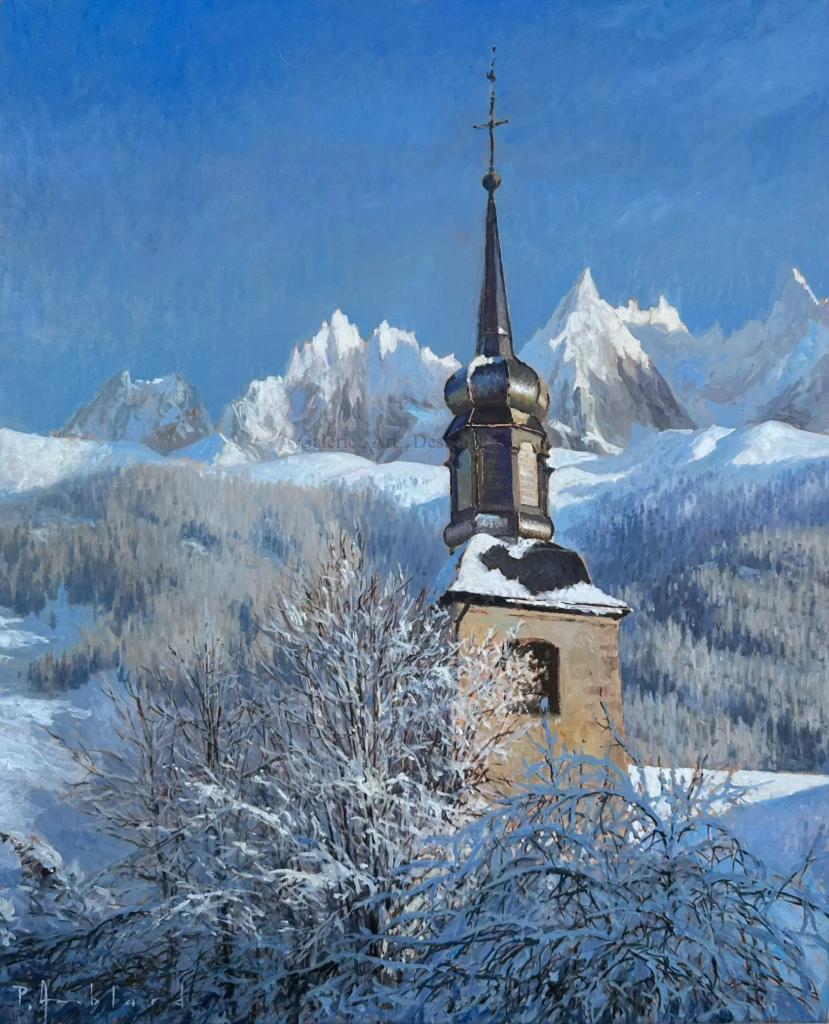 Image Église Saint-Michel et Les Aiguilles de Chamonix