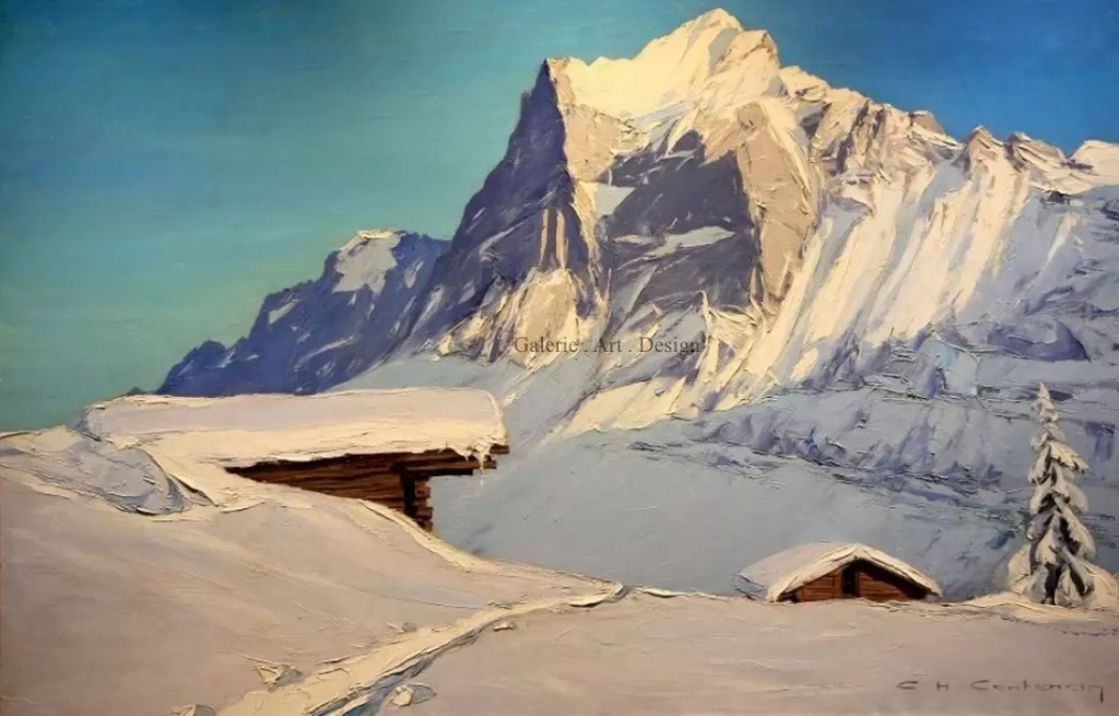 Image Chalets devant le Wetterhorn 