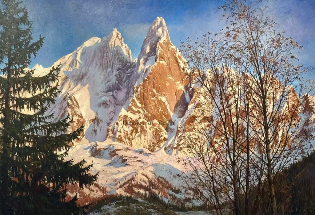 Image Coucher de soleil sur les Drus et la Verte