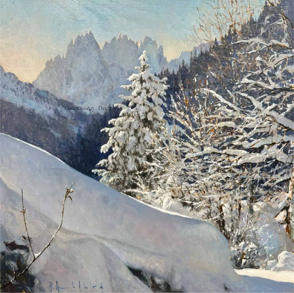 Image Première neige et aiguilles de Chamonix