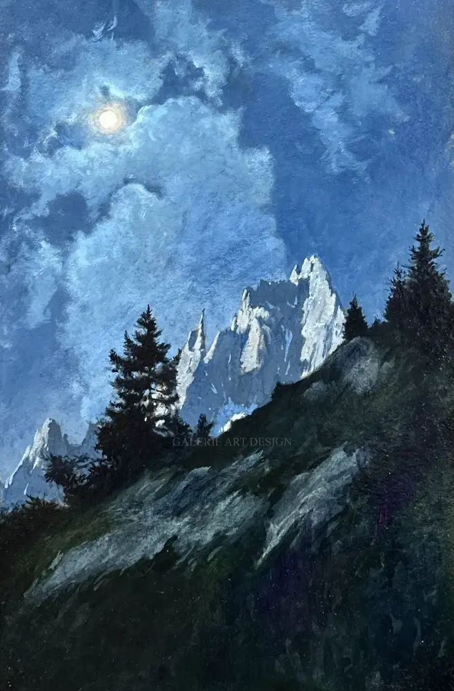 Image Clair de lune sur les Grands Charmoz